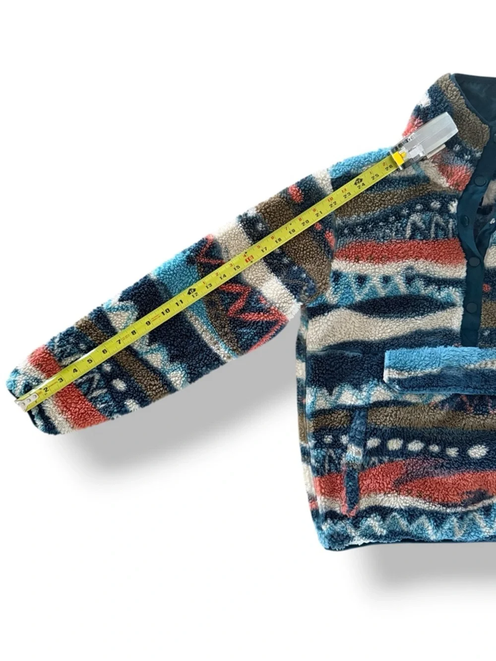 Billabong A/Div Switchback Sherpa Fleece Pullover Small Aztec Snap Mock Neck - Picture 5 of 9